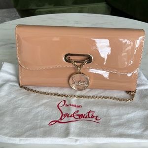 Christian Louboutin Nude Patent Leather Purse/Bag . Great condition/w dust bag